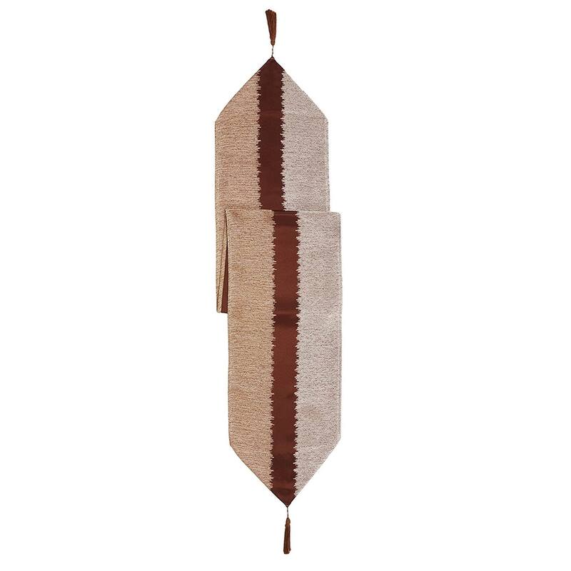 Violet Linen Chenille Striped Swivel Pattern, 13 Inch by 70 Inch, Decorative Table Runners