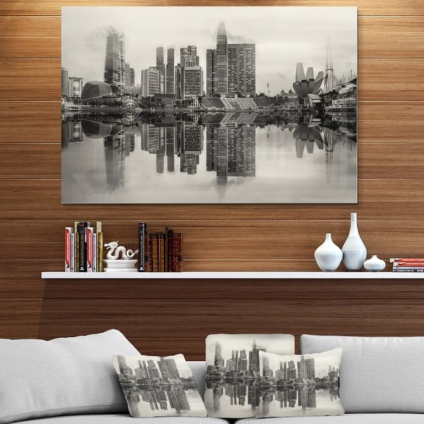 Singapore Skyline View Panorama - Cityscape Glossy Metal Wall Art - Bed ...