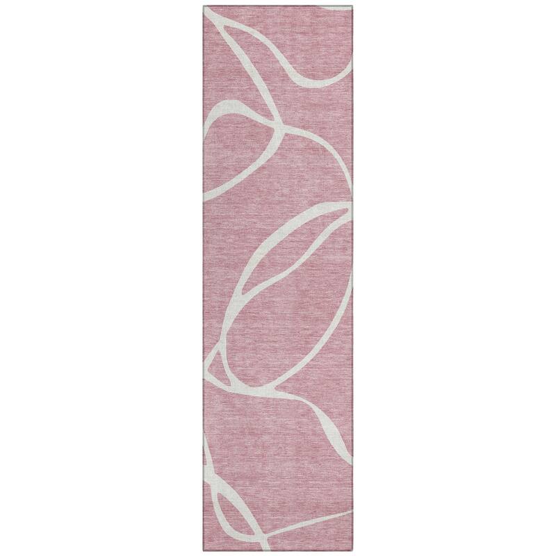 Machine Washable Indoor/ Outdoor Abstract Modern Chantille Rug
