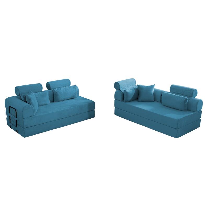 L shape Modular Sectional Sofa, Compressed Sectional Sofa Corduroy Couch, Unfold into a bed, Comfy Compressed Sofa Couch