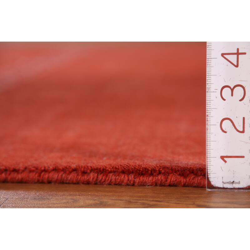 Hand Knotted Oriental 100% Wool Carpet Tribal Animal Pictorial Oranges & Rust Gabbeh Area Rug - 7' 7'' X 5' 3''