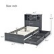 preview thumbnail 3 of 10, Twin Size Platform Bed Frame with LED Light, Open Storage Shelves & Drawers, Grey