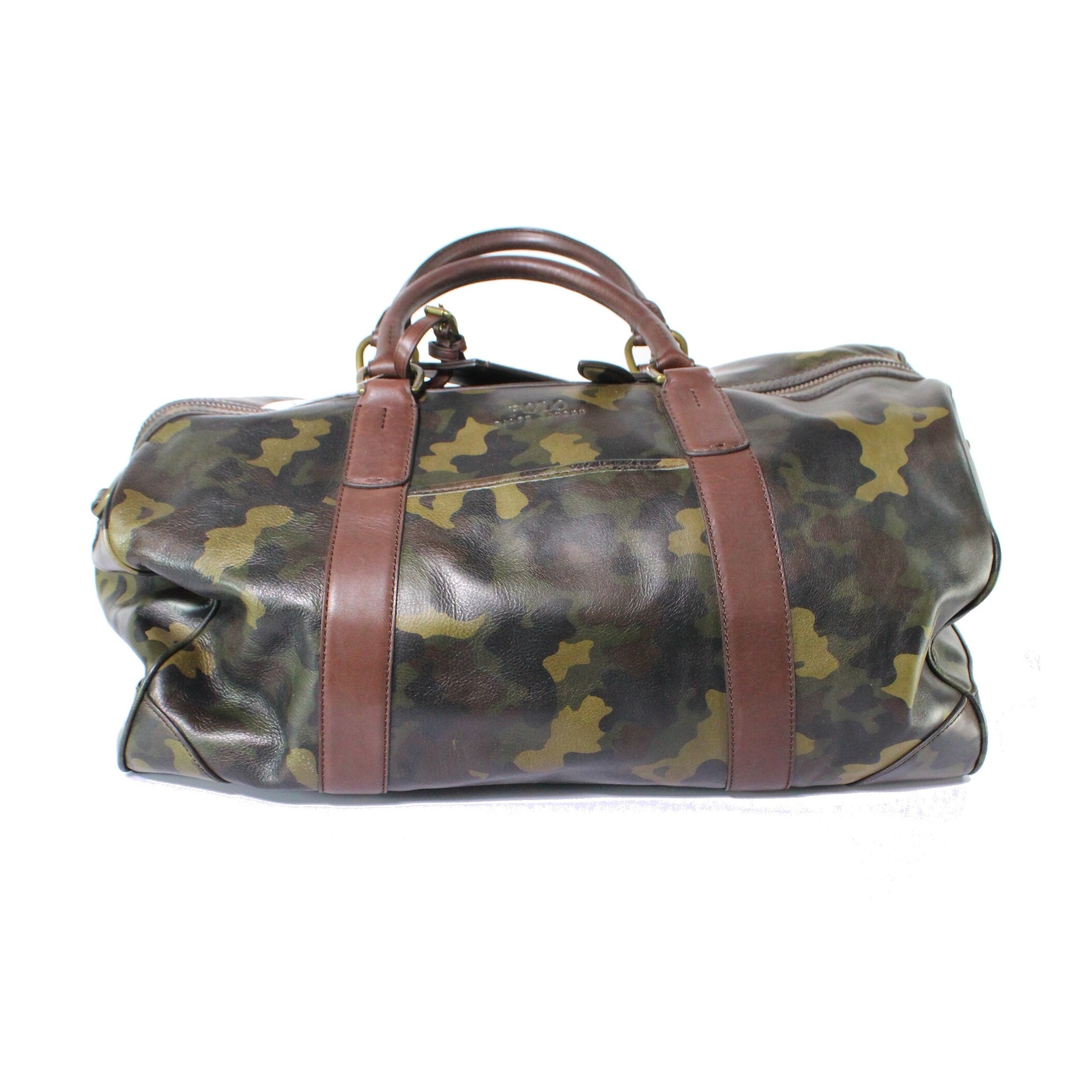 ralph lauren leather duffle bag