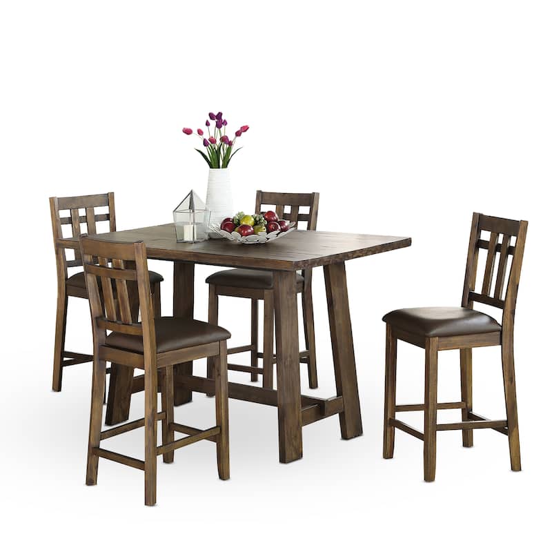 Steve Silver Elterman Slat Back Faux Leather Counter Chair (Set of 2)