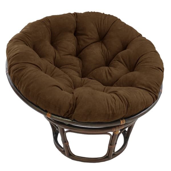 slide 2 of 2, Microsuede Indoor Papasan Cushion (44-inch, 48-inch, or 52-inch) (Cushion Only) 44 x 44 - Chocolate