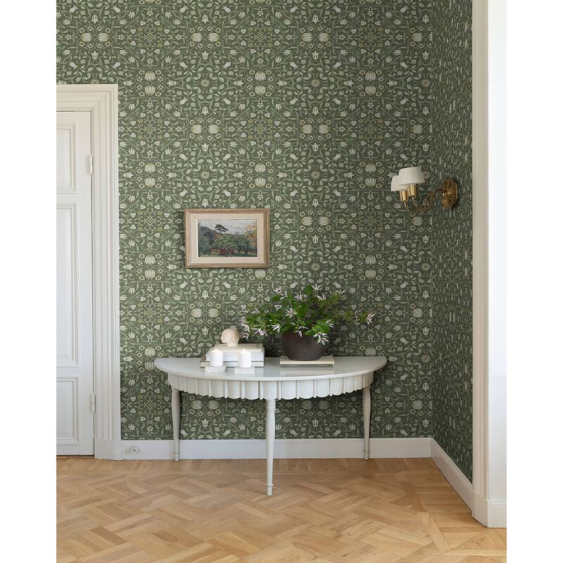 A-Street Prints No 1 Holland Park Green Floral Wallpaper