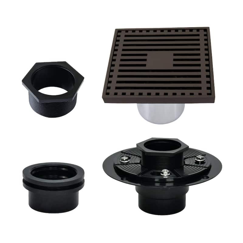 Kingston Brass BSFK4464 Watercourse 3-15/16" Square Shower Drain - Oil Rubbed Bronze