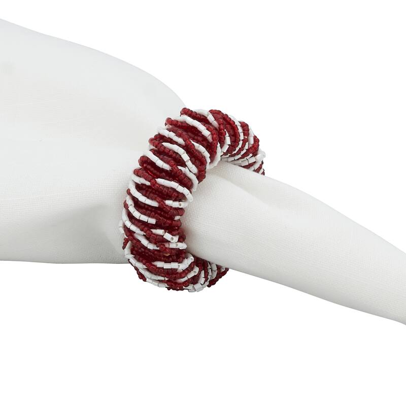 Napkin Rings With Beaded Design (Set of 4)