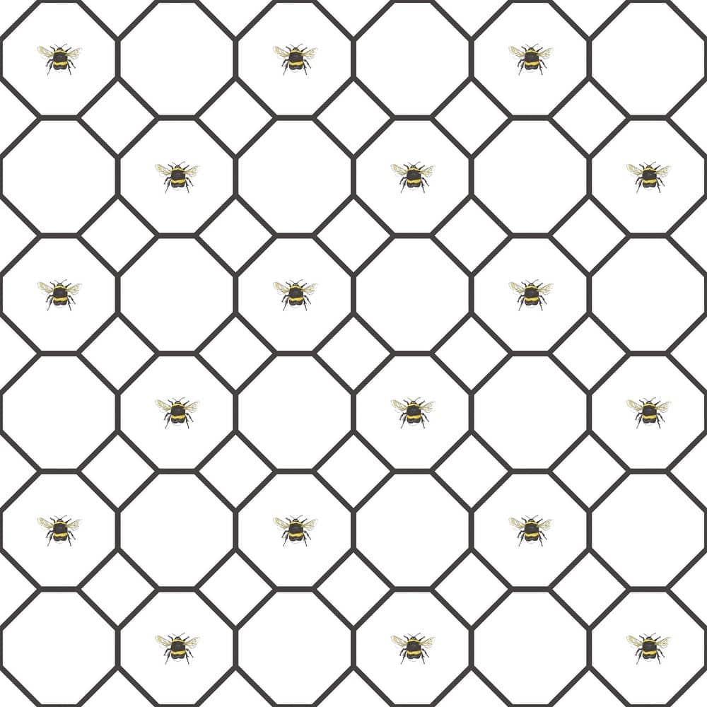 Galerie Wallcoverings Just Kitchens Bee Hive with Bees Vinyl on Non-woven Matte Wallpaper Roll - 33 feet x 21 inches