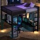 preview thumbnail 17 of 28, LED Design Full Size Metal Loft Bed with Desk,Open Wardrobe and 3 Linen Storage Drawers