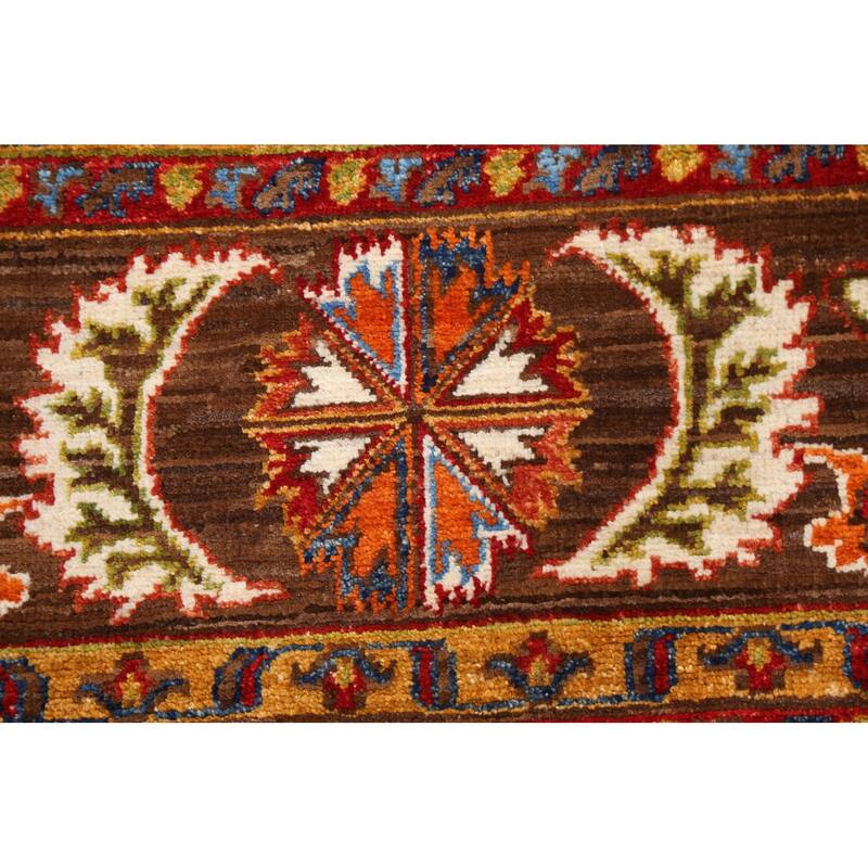 Geometric Vegetable Dye Ziegler Oriental Area Rug Handmade Wool Carpet - 6'0" x 8'9"