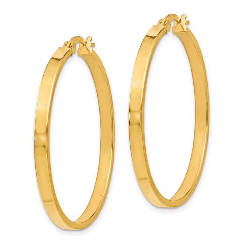Curata 14k Yellow Gold Polished 39x3mm Flat Polished Hoop Earrings