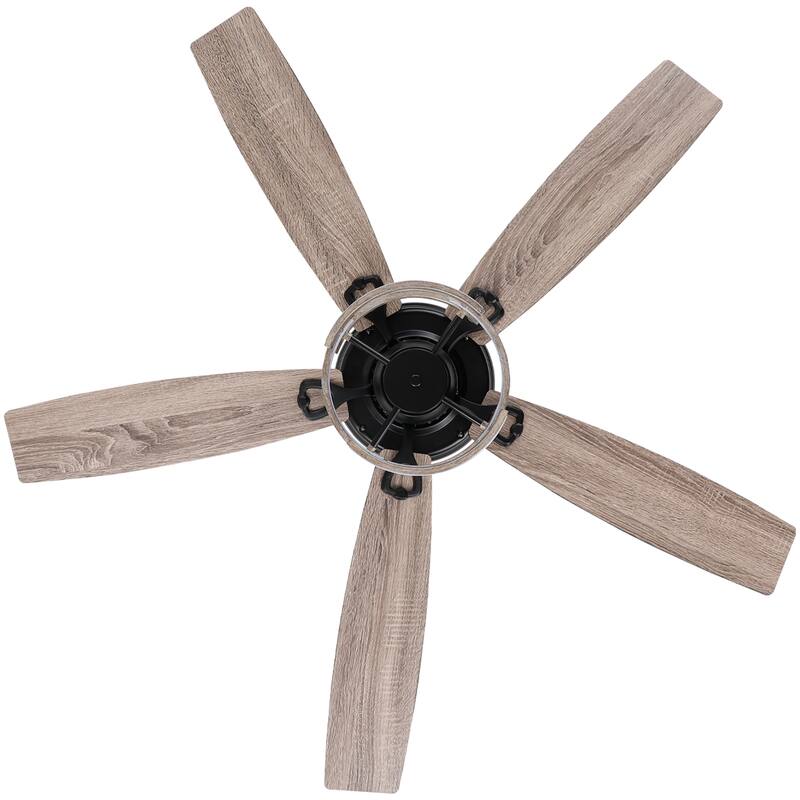 52" Farmhouse Matte Black Reversible Integrated LED Dimmable Reversible Ceiling Fan with Light and Remote