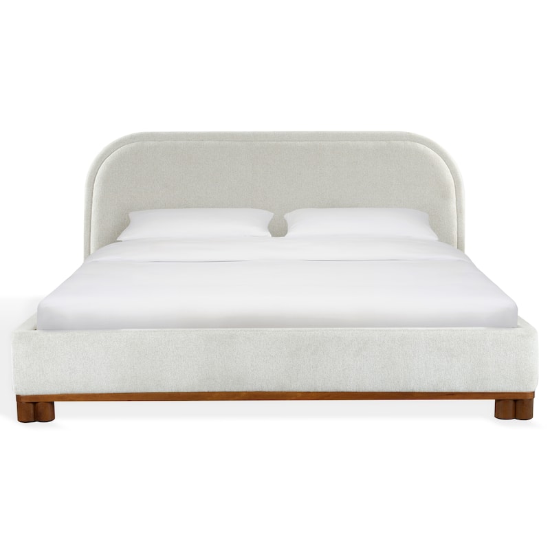 SAFAVIEH Couture Roberto Chenille Bed - Beige/Walnut - King