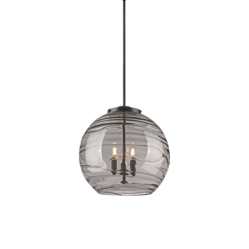 Innovations Lighting 221-3S-20-18 Athens Pendant Athens Deco Swirl 3 - Matte Black