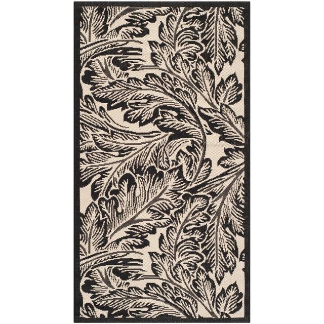 SAFAVIEH Courtyard Bettyjane Tropical Leaves Indoor/ Outdoor Area Rug