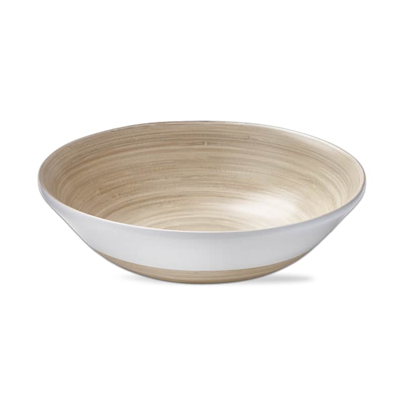 Bamboo Wide Brim Serving Bowl White, 96 oz. - 10 x 10
