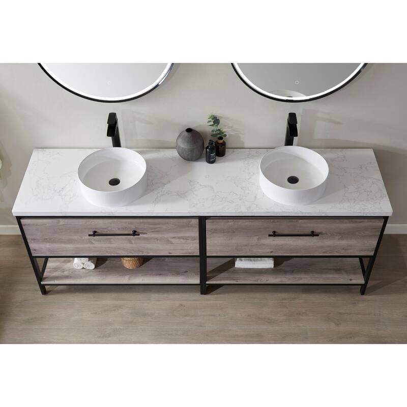 Miseno MV701384 Murcia 84" Free Standing Double Basin Vanity Set with