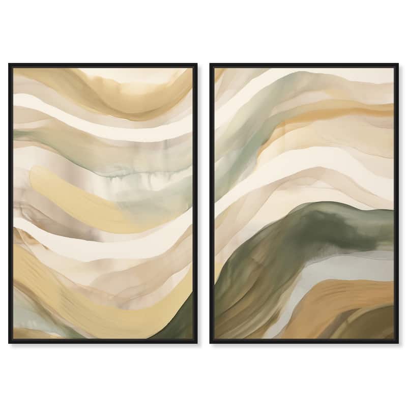 Dunes of Time I Canvas Set of 2 by Art Remedy - 10" x 15" - Black