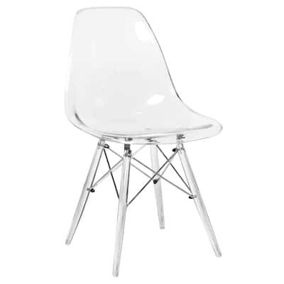 Crescro Dining Chair in Acrylic with Eifel Legs Design Banquet Side Chair (Set of 2) for Indoor and Outdoor - 32" Height