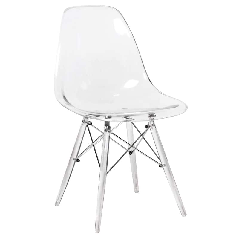 Crescro Dining Chair in Acrylic with Eifel Legs Design Banquet Side Chair (Set of 4) for Indoor and Outdoor - 32" Height