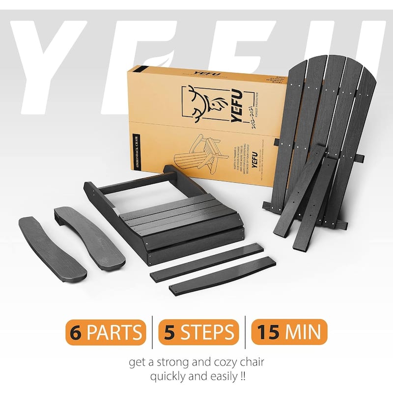 WINSOON All Weather HIPS Outdoor Plastic Adirondack Chair