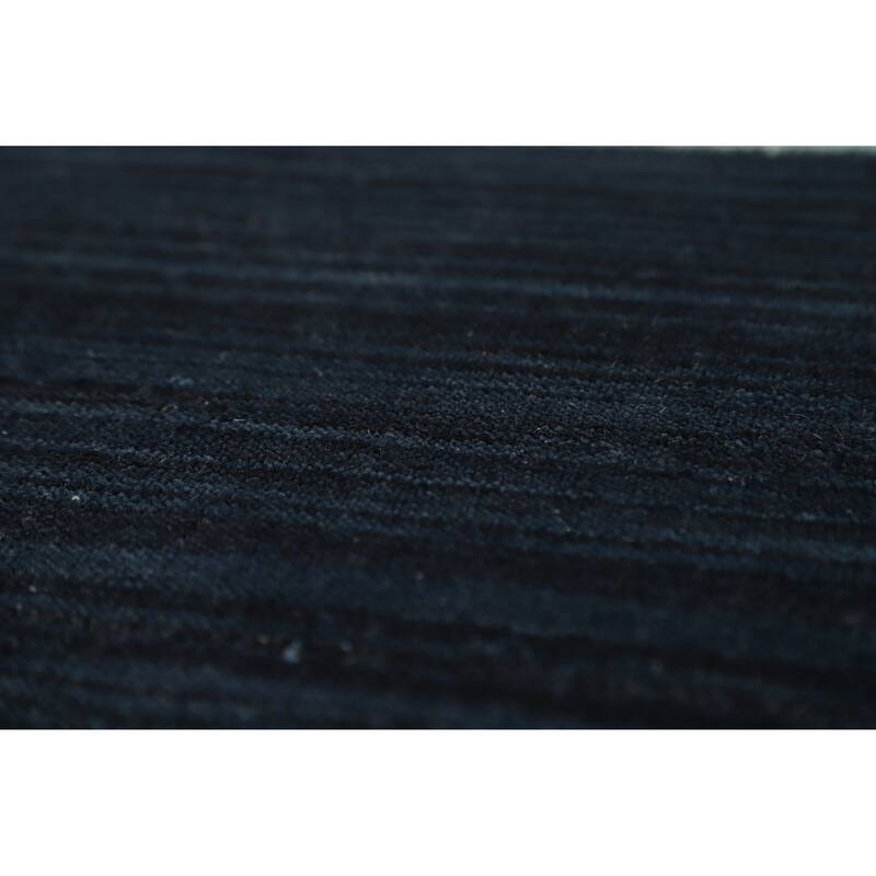 Navy Blue Gabbeh Oriental Rug Handmade Wool Carpet - 4'0" x 5'10"