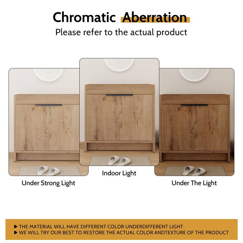 24/30/36 Inch Freestanding Bathroom Vanity Cabinet with Soft Close Door and Adjustable Shelf (Without Sink)