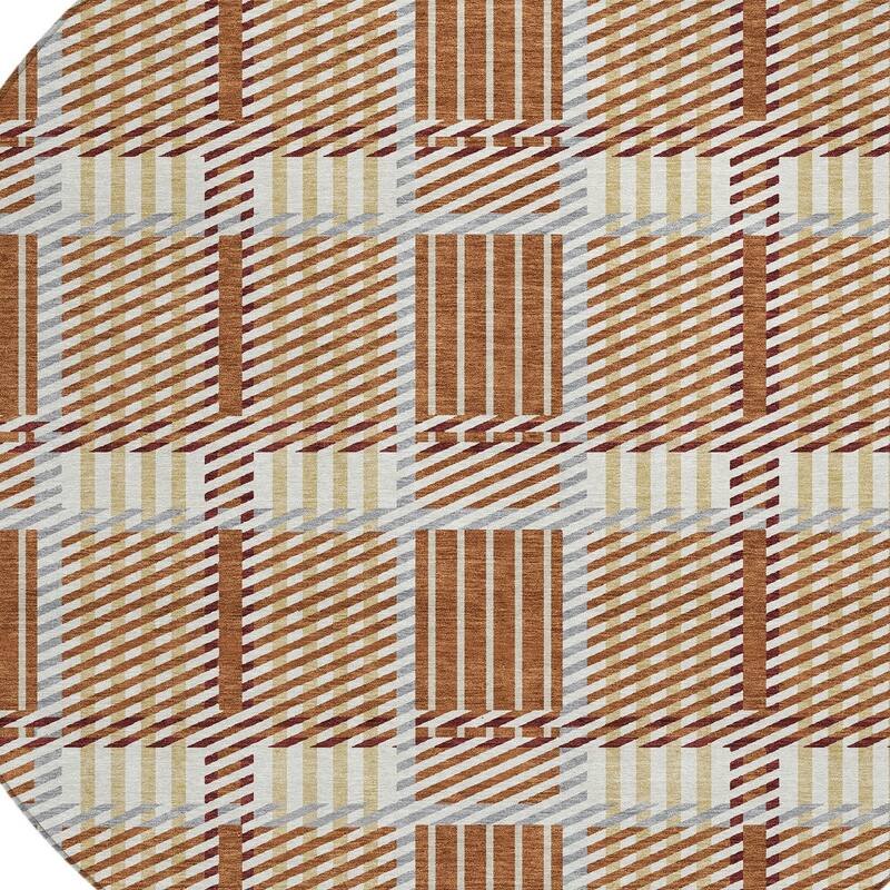 HomeRoots Plaid Transitional Rectangle Outdoor Rug