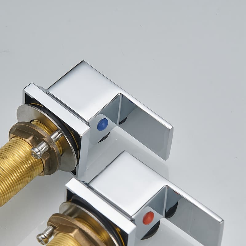2-Handle Widespread Bathroom Faucet with Pop-up Drain and Supply Hose