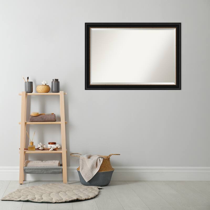 Beveled Bathroom Wall Mirror - Manhattan Black Frame - Manhattan Black