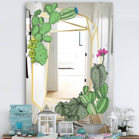 Designart 'Cactus 3' Traditional Mirror - Vanity Printed Mirror