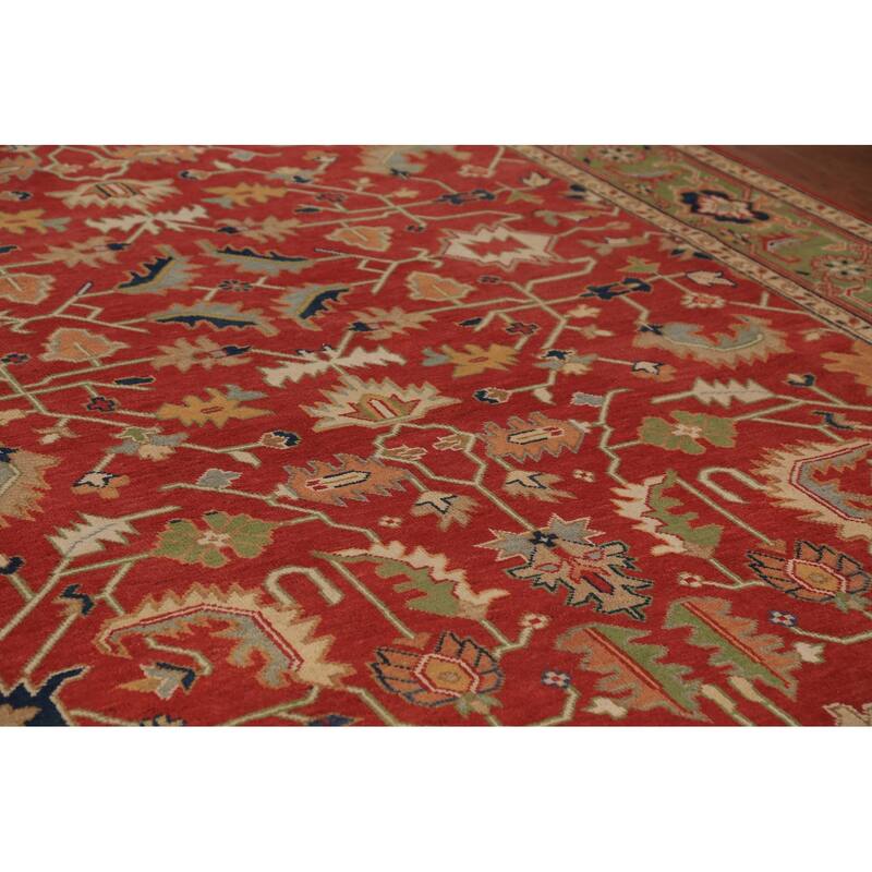 All-Over Large Oushak Indian Rug Handmade Wool Carpet - 8'11"x 18'0"