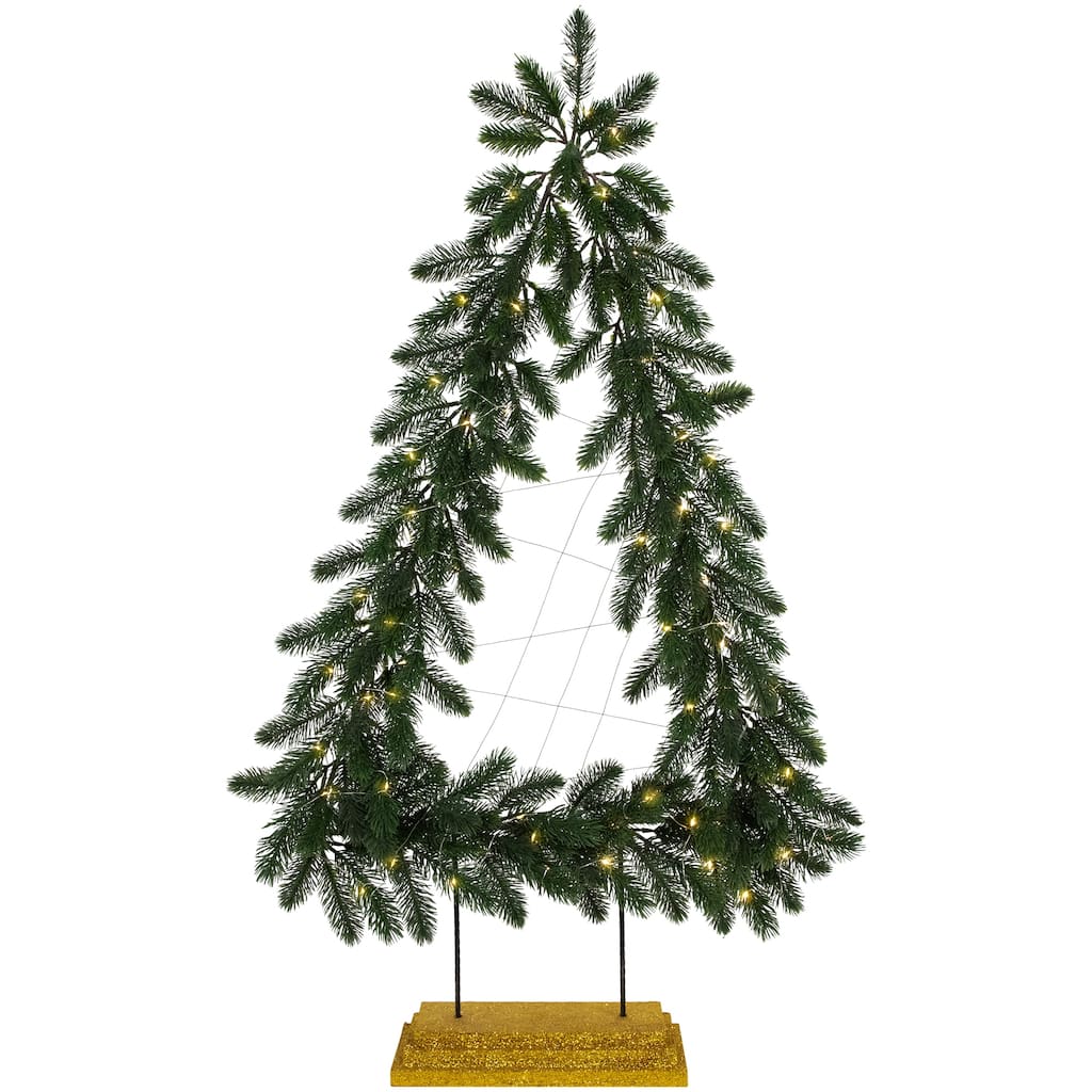 LED Pine Garland Christmas Tree Decoration 3' Warm White Lights