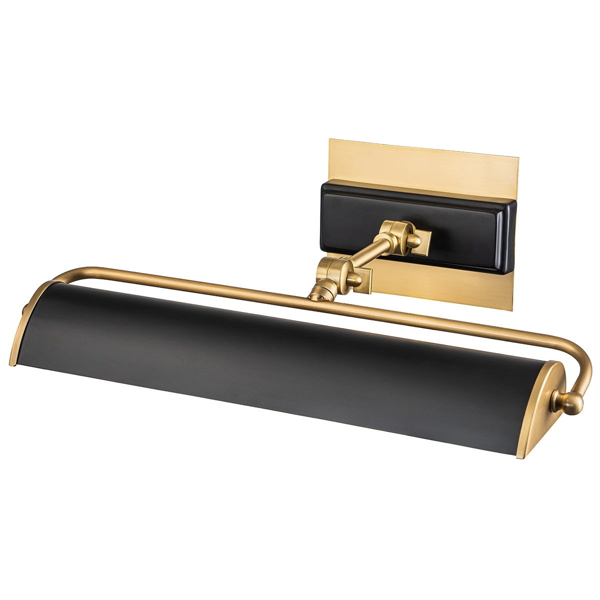 Winchfield Medium Picture Light in Aged Brass and Matte Black - 5"h x 17.5"w x 12"d