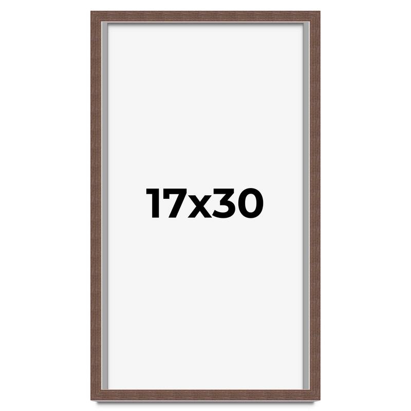 17x30 Shadow Box Frame Brown | 1.125 inches Deep Real Wood Rustic