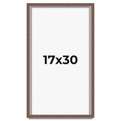 17x30 Shadow Box Frame Brown | 1.125 inches Deep Real Wood Rustic