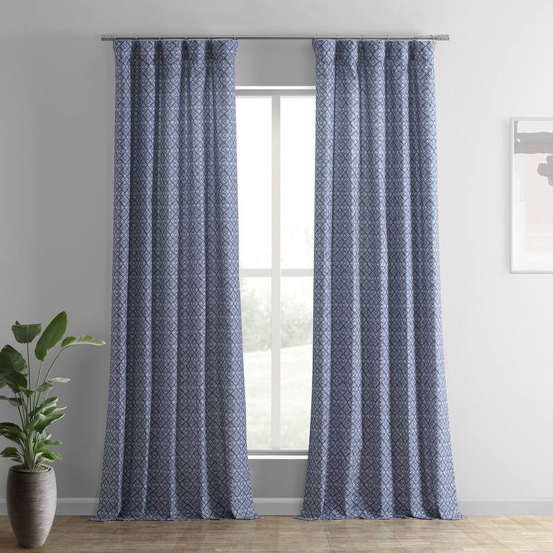 Exclusive Fabrics Textured Cotton Printed Curtains for Bedroom and Living room (1 Panel)