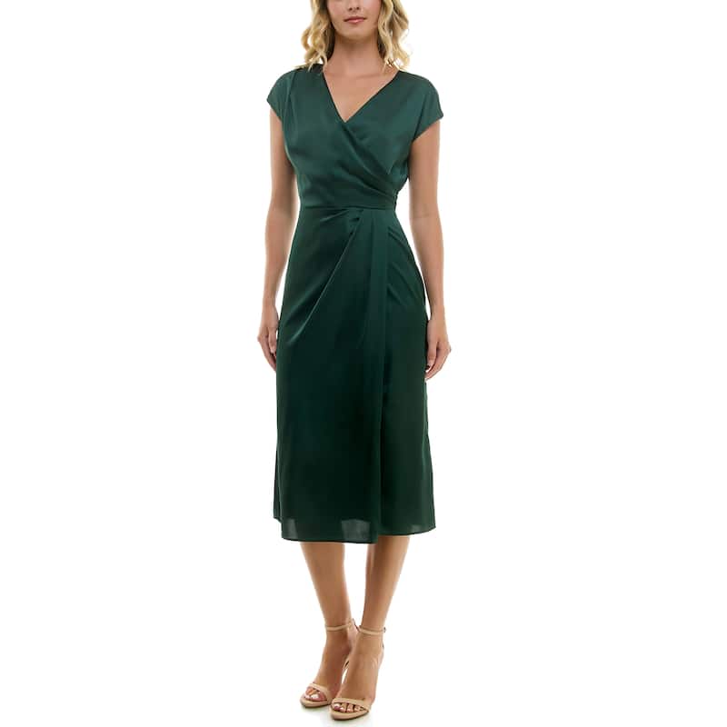 Nicole Miller Surplice Satin Dress