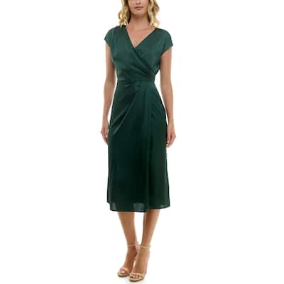 Nicole Miller Surplice Satin Dress