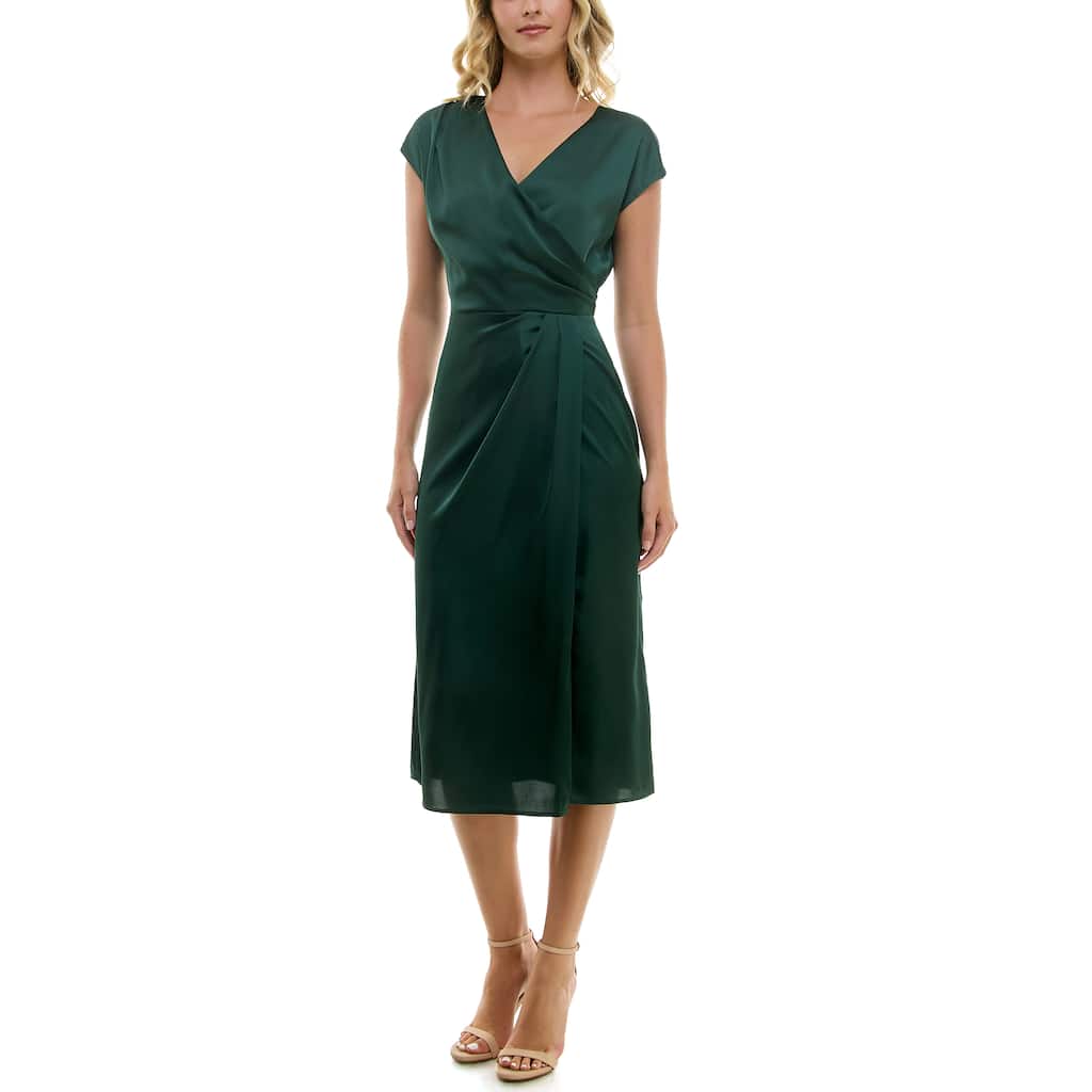 Nicole Miller Surplice Satin Dress