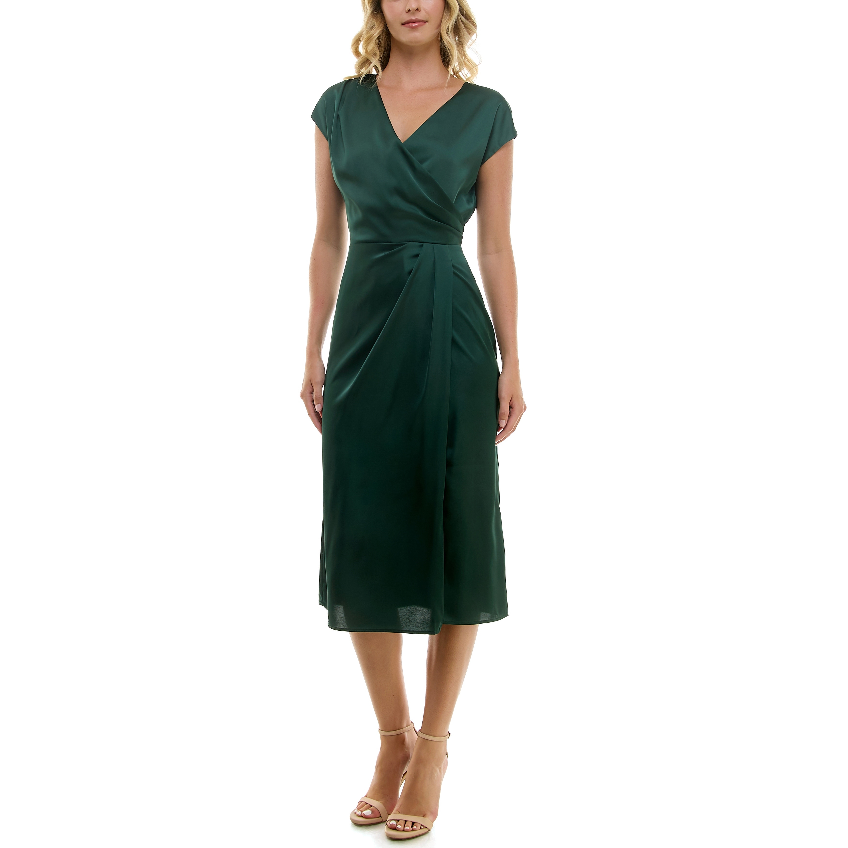 Nicole Miller Surplice Satin Dress