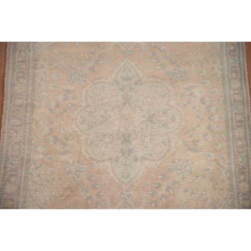 Hand Knotted Oriental 100% Wool Carpet Traditional Floral Pink Tabriz Area Rug - 4' 7'' X 3' 1''