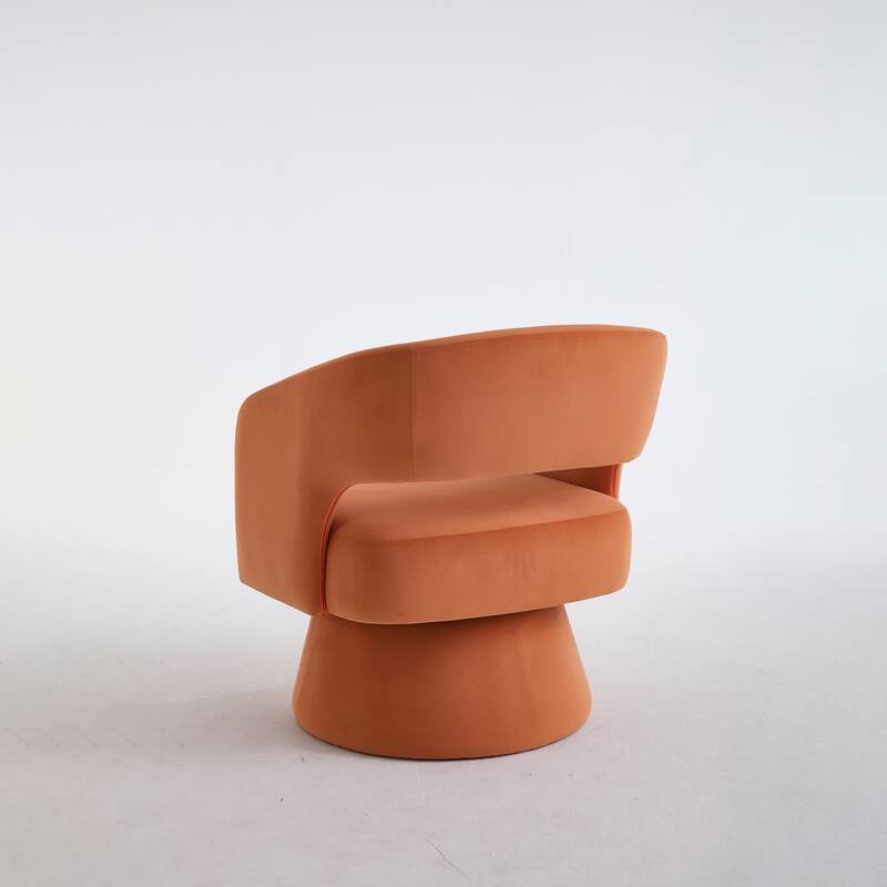 Swivel Barrel Chair, Velvet Accent Armchair 360 Degree Swivel Club Chair for Living Room Bedroom Reception Room