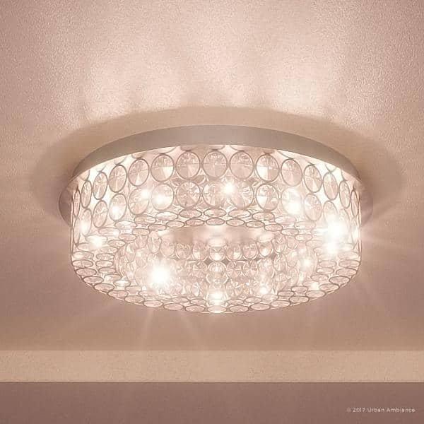 Shop Luxury Crystal Flush Mount Led Ceiling Light 4 H X 15 5 W