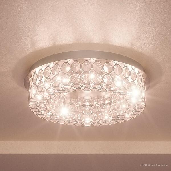 Shop Luxury Crystal Flush Mount LED Ceiling Light, 4"H x ...