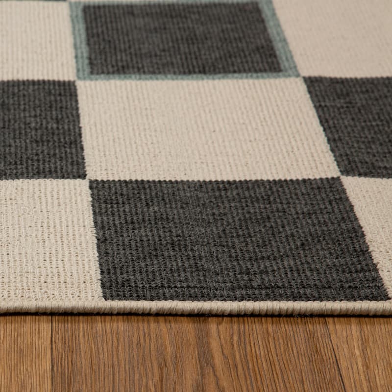 Sevita Checkered Bohemian Polypropylene Area Rug