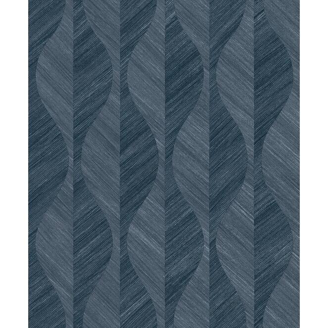 Advantage Oresome Indigo Ogee Wallpaper