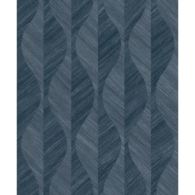 Advantage Oresome Indigo Ogee Wallpaper