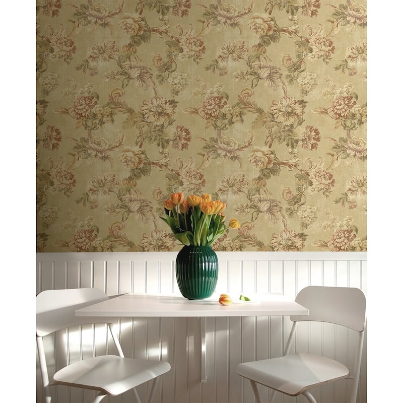 Seabrook Designs Marta Floral Trail Unpasted Wallpaper
